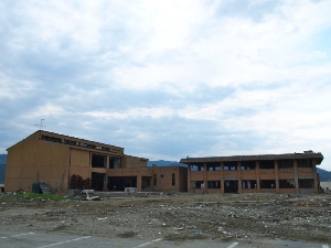 被災直後の図書館